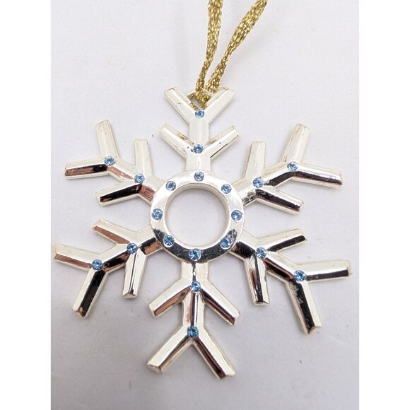 Harvey Lewis Snowflake Christmas Ornament Swarovski Crystal blue almost 3" - Picture 5 of 6